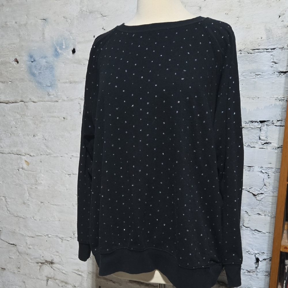 Torrid Black and Gray Dot Sweatshirt